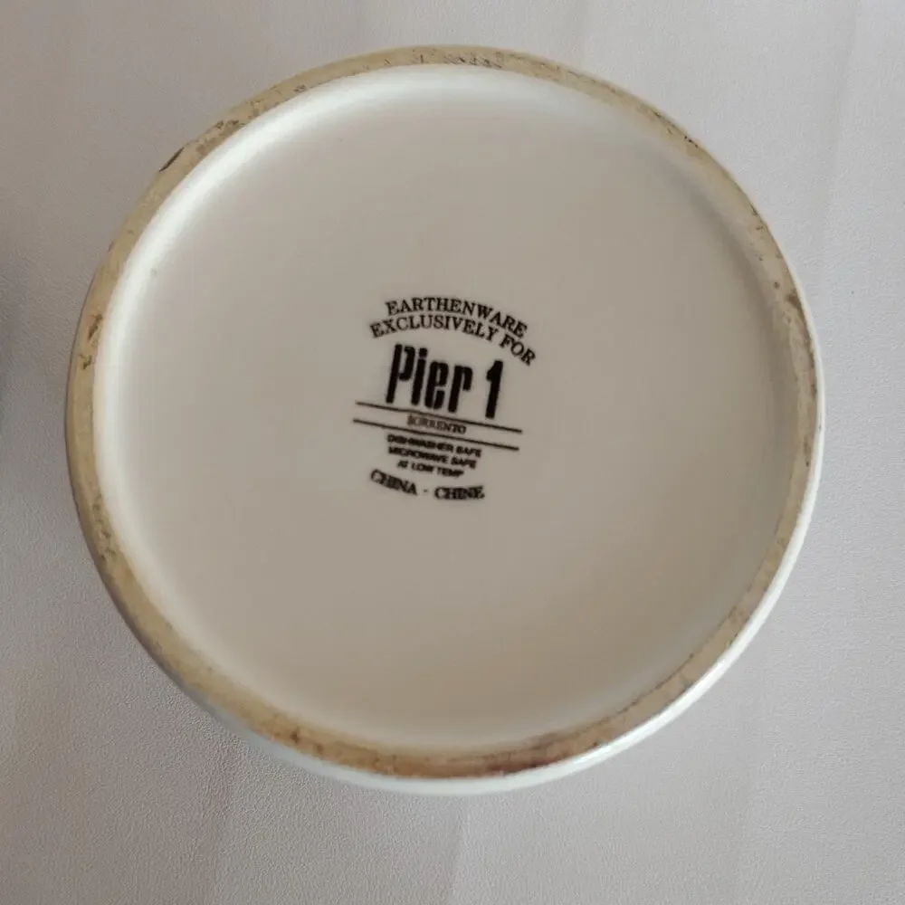 Pier One Ceramic Canister White Green Purple Black Olive Branch Fruit Kitchen 7